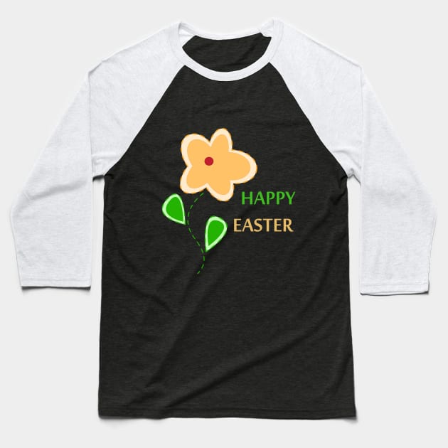 Happy Easter Flowers Baseball T-Shirt by ezaby